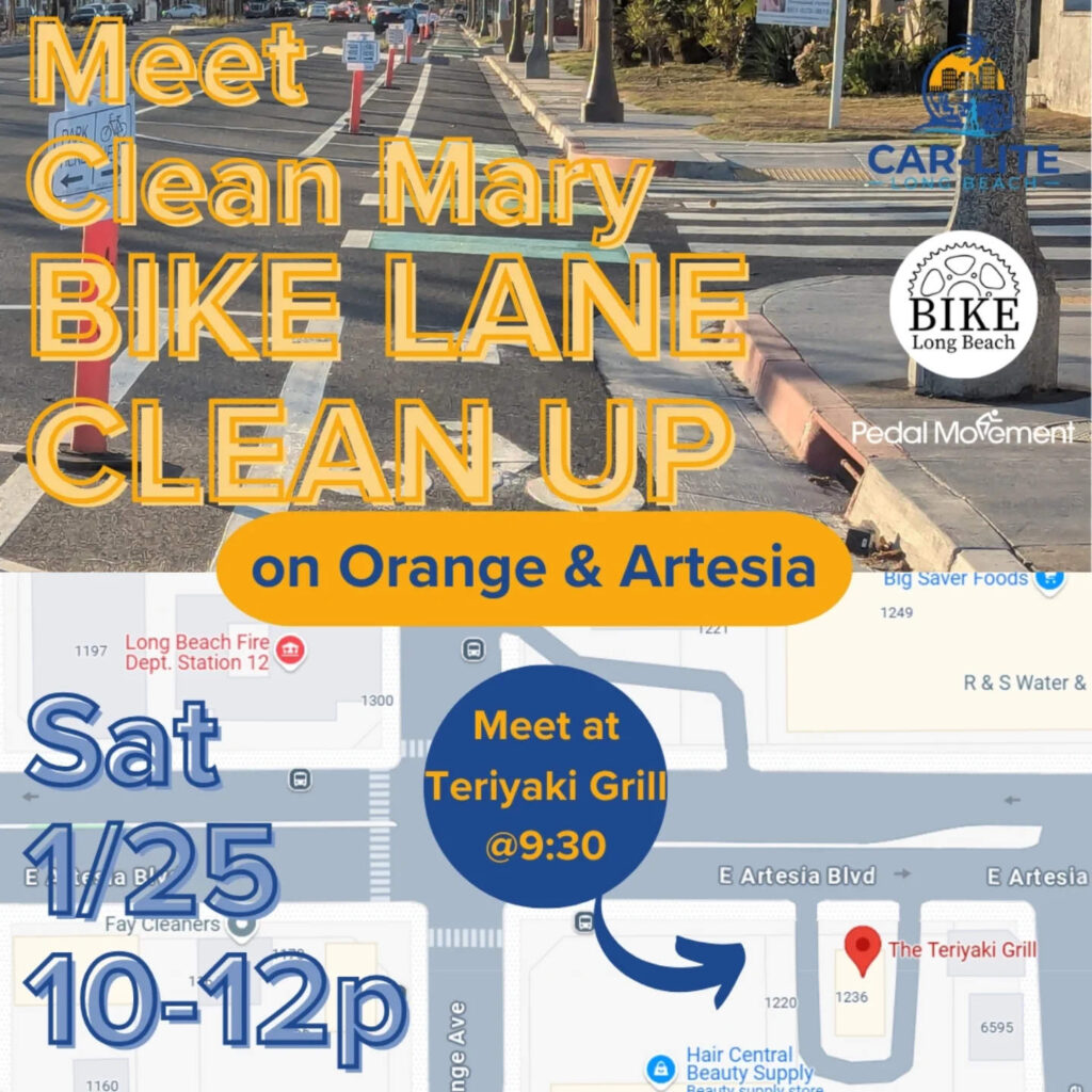 Flyer for bike lane cleanup with Car-Lite LB 